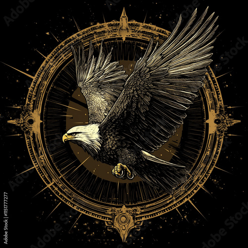 Eagle in Flight illustration photo