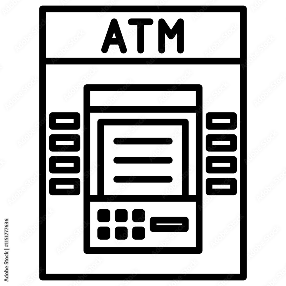 Atm Machine Icon Atm Machine Icon
