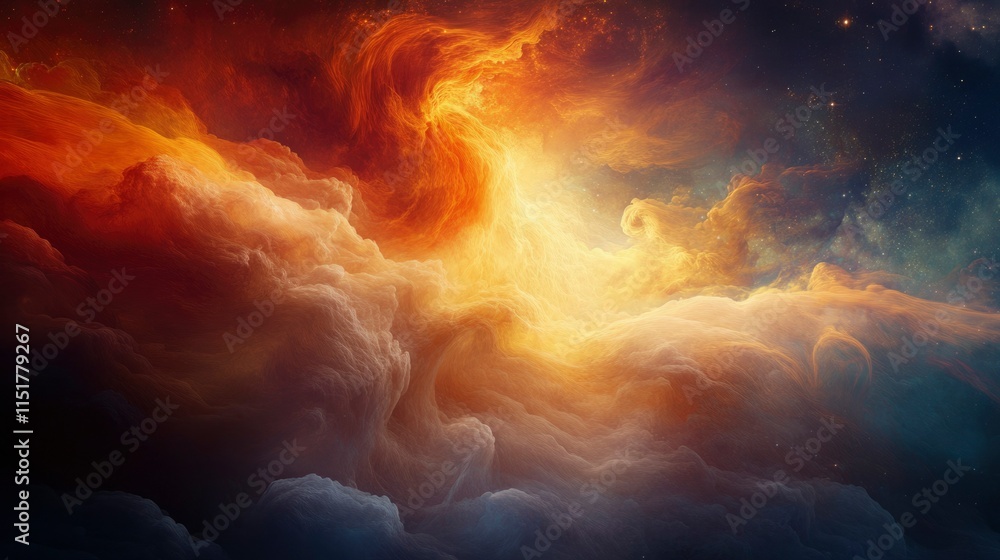 Fototapeta premium Celestial Cloudscape Abstract Cosmic Nebula
