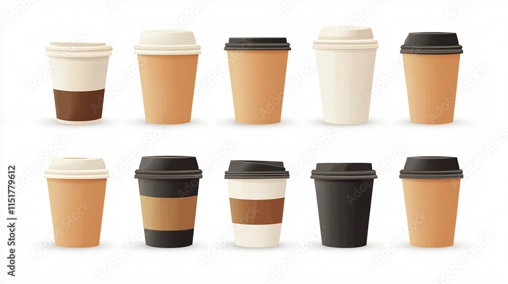 Hot Coffee in Paper Cup Vector Isolated Illustration Hot Coffee in Paper Cup Vector Isolated Illustration