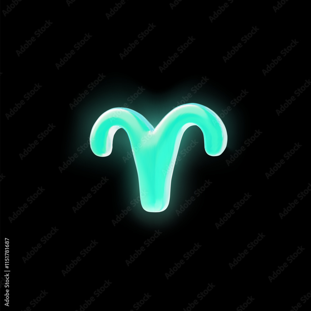 Vector 3d illustration with the image of the astrological symbol of the sign of Aries. Vector 3d illustration with the image of the astrological symbol of the sign of Aries.