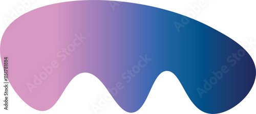 Wavy Gradient Shape in Pink and Blue