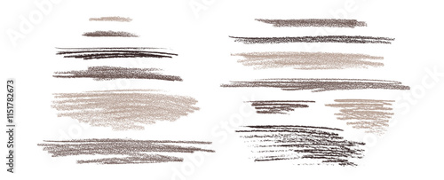Makeup strokes set, eye liner, brush. Brow mascara