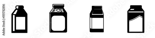 Icon of a milk carton box. Paper packaging for a dairy product. Label suitable for supermarkets, markets, and online stores. Modern illustration in a color series on a food and drink theme, isolated.