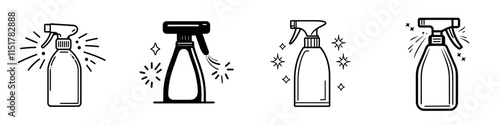 Disinfection icon outline representing an antibacterial alcohol-based sanitizer.