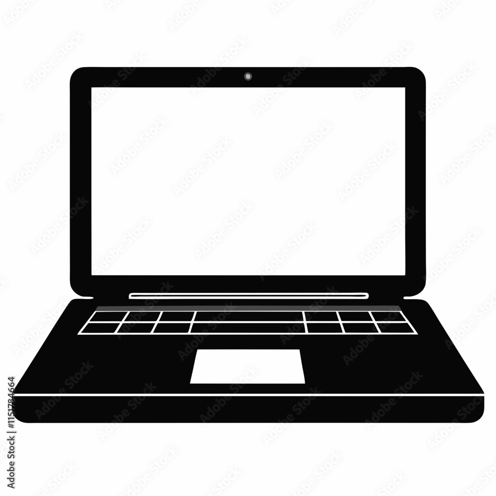 Laptop Black Silhouette Vector Art Laptop Black Silhouette Vector Art