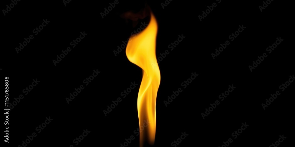 Abstract Flame A Single Vertical Flicker of Fire Against a Dark Background Abstract Flame A Single Vertical Flicker of Fire Against a Dark Background