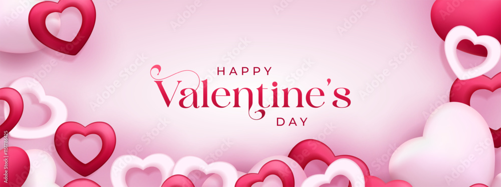 Happy Valentine's day poster design and template with hearts. Happy valentine day photoframe with heart shape. Valentine's day banner background Happy Valentine's day poster design and template with hearts. Happy valentine day photoframe with heart shape. Valentine's day banner background