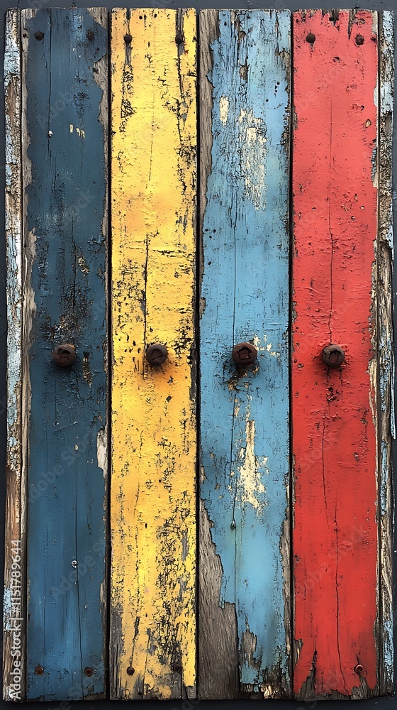 Distressed Wood Texture Colorful Planks Background Distressed Wood Texture Colorful Planks Background