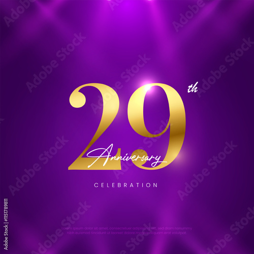 29th Anniversary celebration, twenty ninth year Anniversary celebration on lights background for celebration event, festive illustration.
 photo