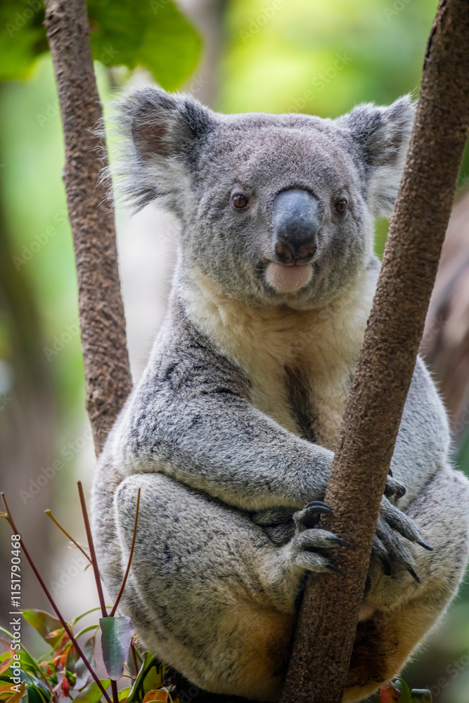 Naklejka premium The koala (Phascolarctos cinereus) is an arboreal herbivorous marsupial native to Australia.
