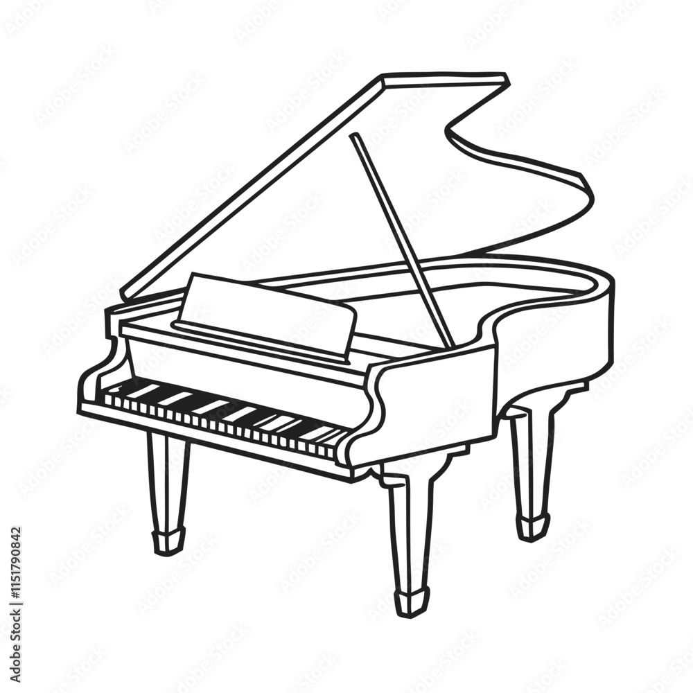 a line drawing of a grand piano a line drawing of a grand piano
