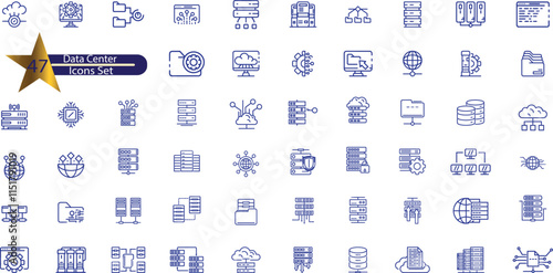 Data Center Line Editable Icons set.