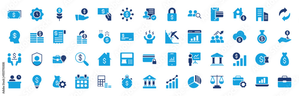 Set of Investing and Finance icon. Businessman, Analytic, Thoughts, Graph, Recycle, Atm, Building, User, Dollar, Official Documents, Meeting, Payment, Portfolio, Person, Coins vector illustration. Set of Investing and Finance icon. Businessman, Analytic, Thoughts, Graph, Recycle, Atm, Building, User, Dollar, Official Documents, Meeting, Payment, Portfolio, Person, Coins vector illustration.