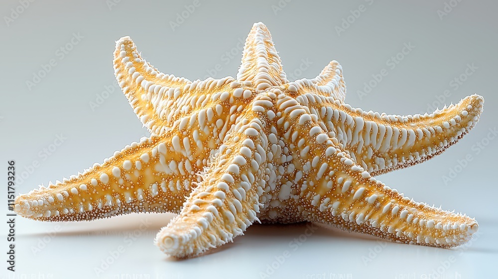 Starfish isolated on a white surface, showing off its stunning texture and natural details in vivid clarity. Starfish isolated on a white surface, showing off its stunning texture and natural details in vivid clarity.