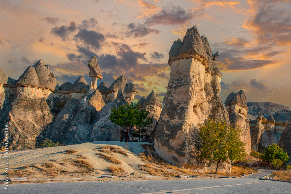 Fairy Chimneys are world-famous natural formations located in the Cappadocia region of Turkey. They were formed by wind and water erosion of volcanic tuff layers over thousands of years.