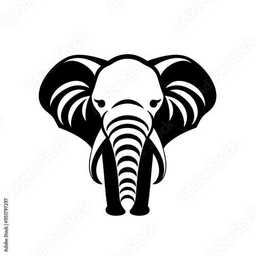 a black and white elephant