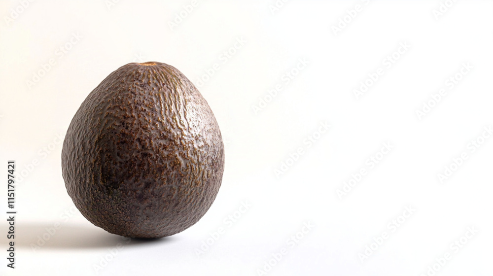A dark green avocado on a white background A dark green avocado on a white background