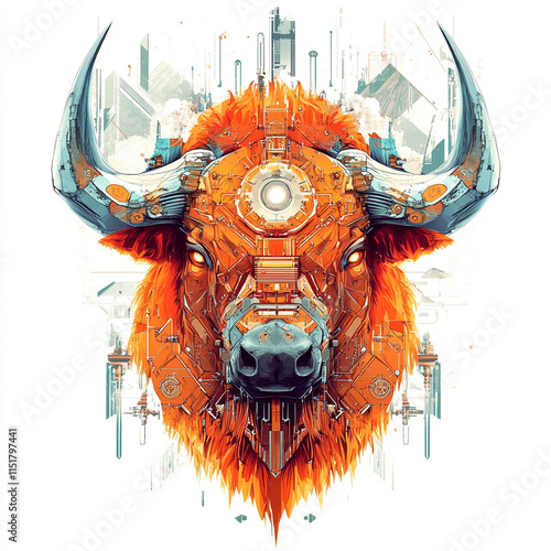 Geometric Buffalo illustration photo