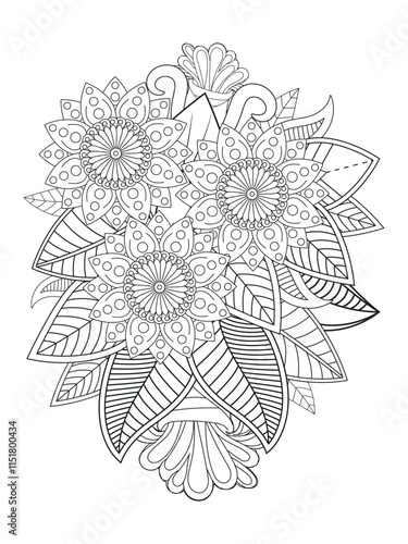 Flower coloring pages for adults