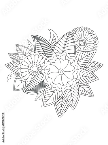 Flower coloring pages for adults