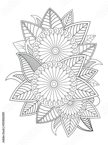 Flower coloring pages for adults