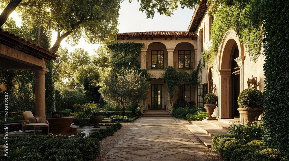 Obraz premium a historical mansion with grand architecture, intricate details, and lush gardens, representing timeless elegance