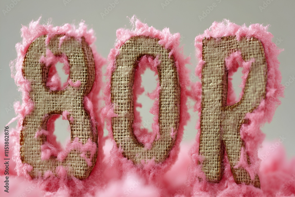 Burlap Letters in Pink Fluffy Clouds, A Sweet Textural Delight Burlap Letters in Pink Fluffy Clouds, A Sweet Textural Delight