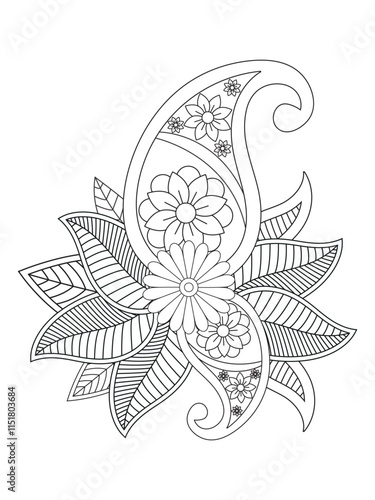 Flower coloring pages for adults