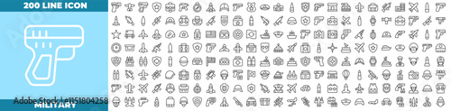 Military Line Editable Icons set