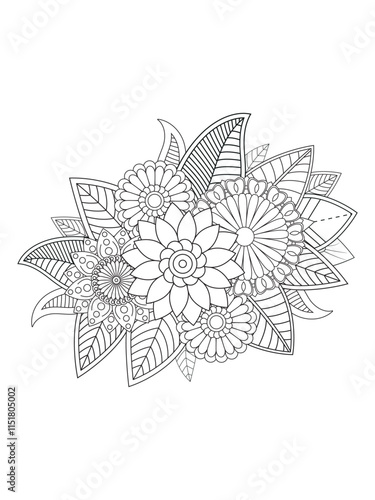 Flower coloring pages for adults