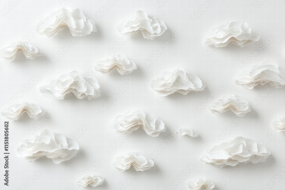 Abstract White Paper Flowers on Textured Background Abstract White Paper Flowers on Textured Background