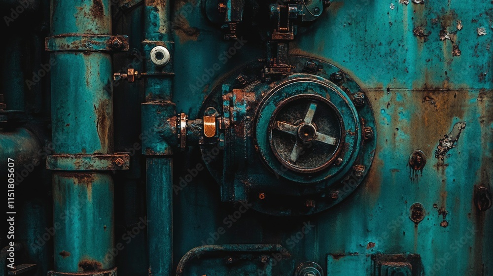 Rusted Industrial Machinery Detail Green Metal Rusted Industrial Machinery Detail Green Metal