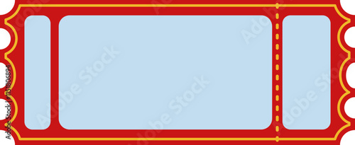 Blank Ticket Design with Red Border