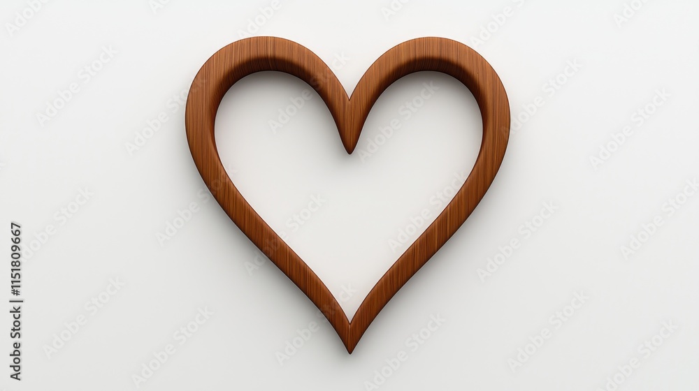 Obraz premium Artistic wooden heart shape minimalist decor home interior serene environment close-up view love concept