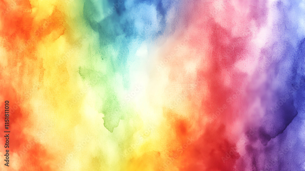 Rainbow Watercolor Wash, Abstract Hues Blend Seamlessly, Creating a Vibrant and Colorful Spectrum. Rainbow Watercolor Wash, Abstract Hues Blend Seamlessly, Creating a Vibrant and Colorful Spectrum.