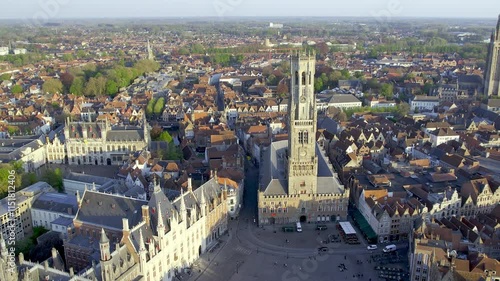 Bruges in Belgium Flanders with Belfort Tower