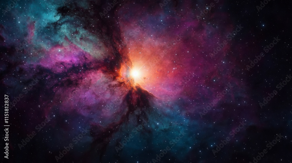 Stunning Cosmic Nebula with Vibrant Colors and Twinkling Stars Captured in Space, Illustrating the Beauty and Mystery of the Universe Stunning Cosmic Nebula with Vibrant Colors and Twinkling Stars Captured in Space, Illustrating the Beauty and Mystery of the Universe