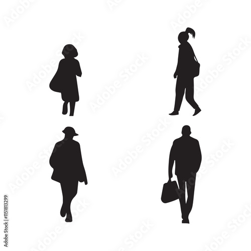Business people silhouettes set
