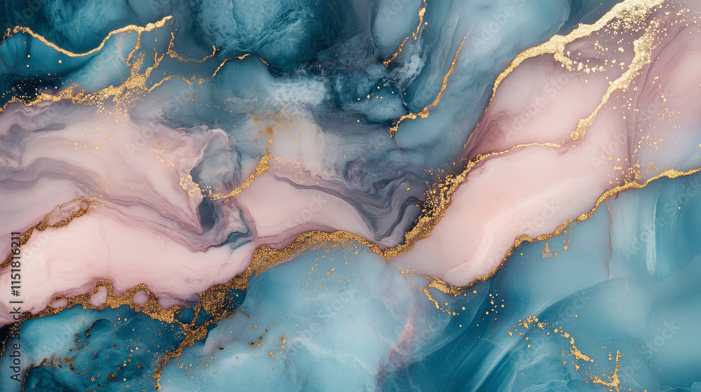 Abstract pink and blue marble liquid texture with gold splashes, luxury background Abstract pink and blue marble liquid texture with gold splashes, luxury background