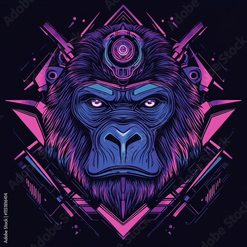 Geometric Gorilla illustration photo