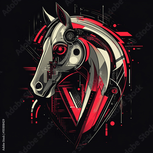 Geometric Horse illustration photo