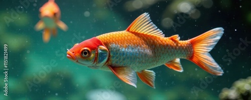 Un poisson ?merg? de l'eau claire d'un lac en pleine lumi?re du matin, birds, matin