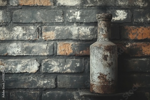 Wallpaper Mural Rustic Weathered Bottle on Brick Wall Torontodigital.ca