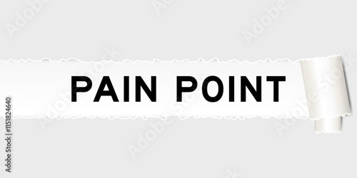 Ripped gray paper background that have word pain point under torn part