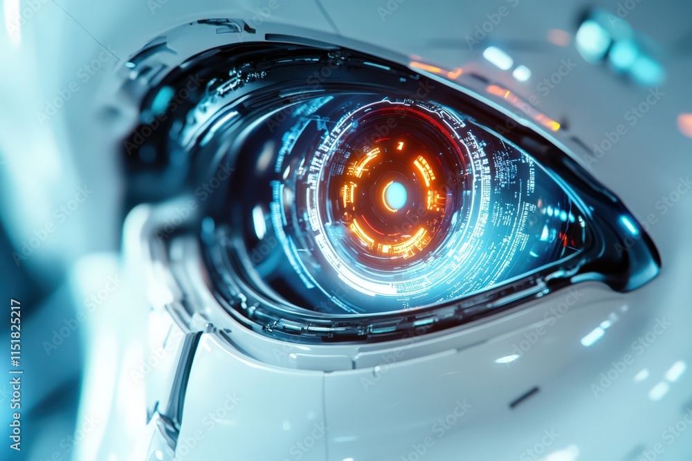 Futuristic Robotic Eye Digital Display Interface Futuristic Robotic Eye Digital Display Interface