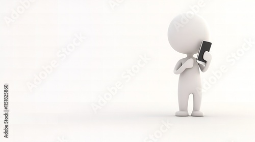 3D Stick Figure Taking a Phone Call