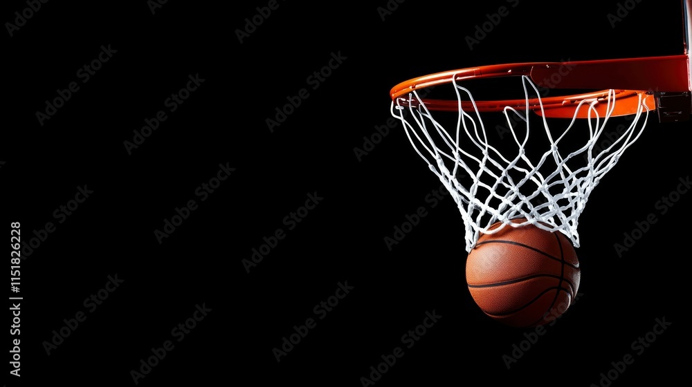 Basketball Swishing Through Net Towards Hoop Basketball Swishing Through Net Towards Hoop