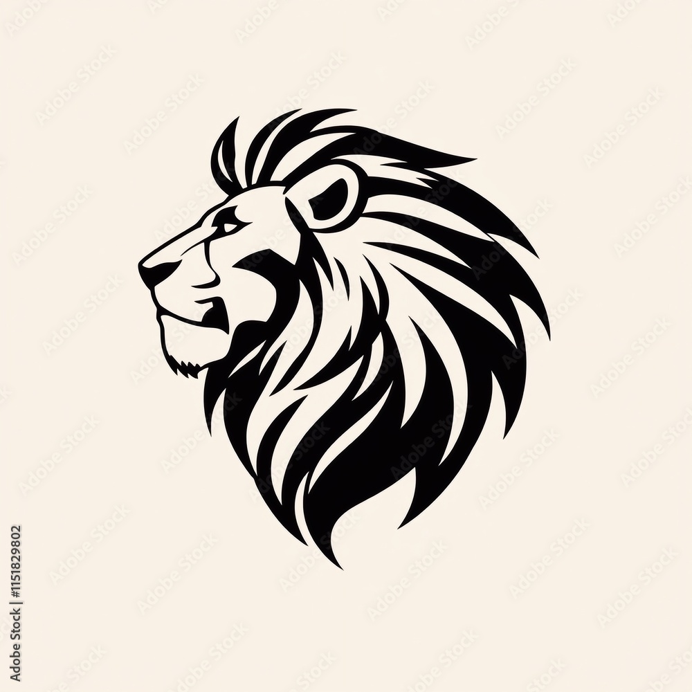 Fototapeta premium lion logo shape design 