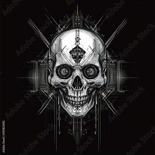 Geometric Skull illustration photo